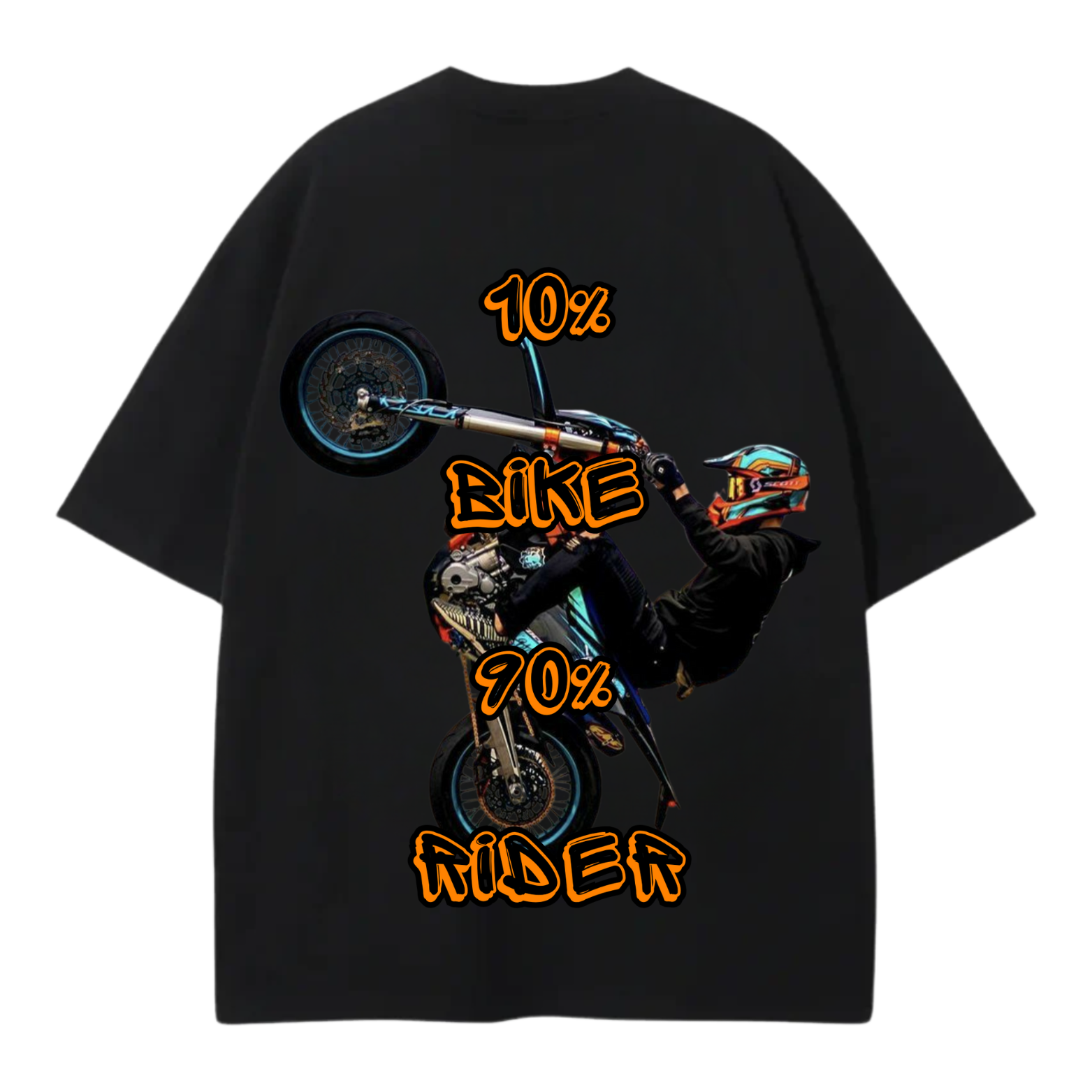 10% Bike 90% Rider OVERSIZED Premium Тениска